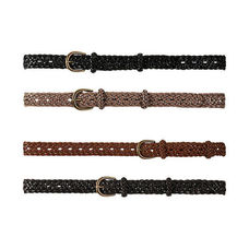 W's leather skinny mesh belt