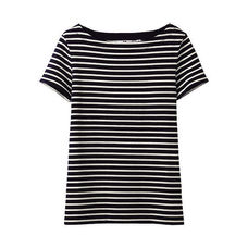 W's striped boat neck S/S T