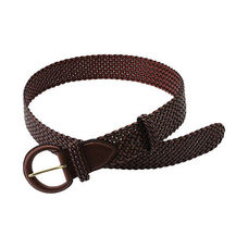W's leather buckle braided belt