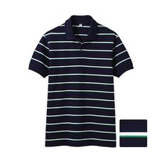 Dry pique striped polo shirt (S)