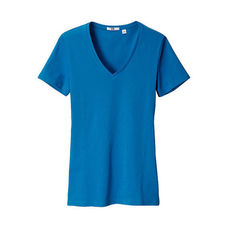 W's premium cotton V neck S/S T-shirt