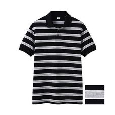 Dry pique striped polo shirt (S)