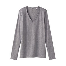 W's premium cotton V neck L/S T
