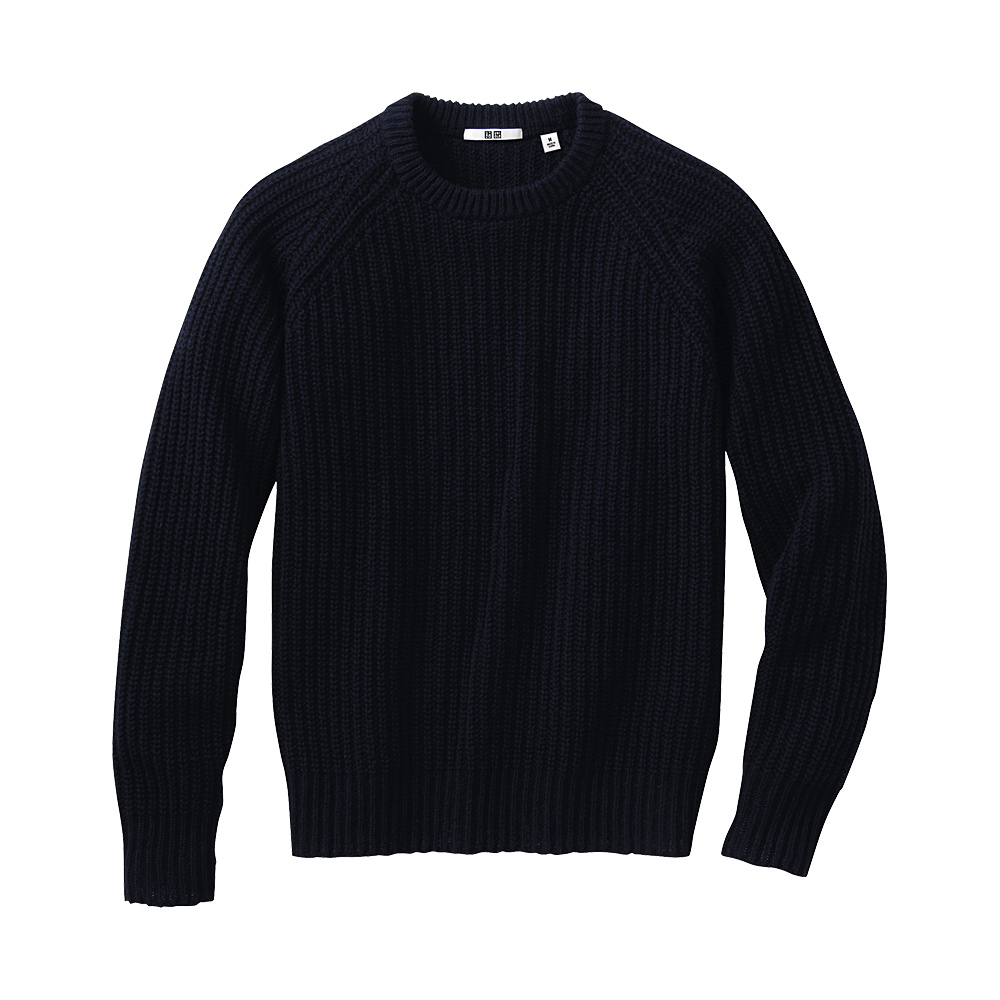 男装粗针织圆领毛衣(长袖)