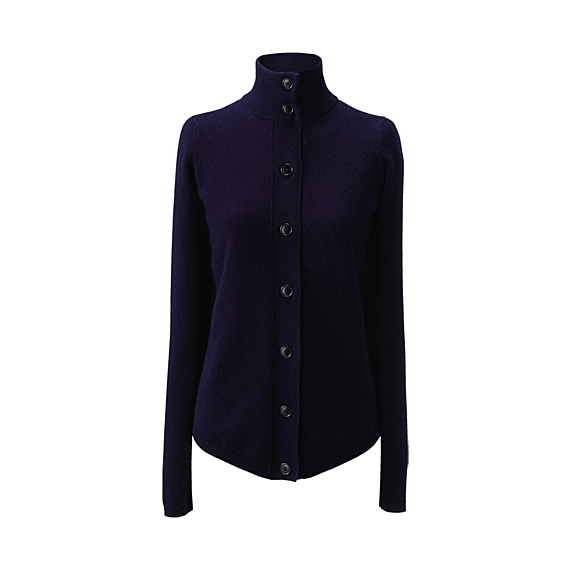 女裝(+J)彈性喀什米爾中高領開襟外套C+E