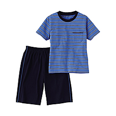 童裝DRY家居服組(短袖)(橫條紋)