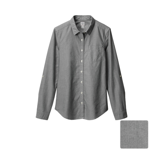 WOMEN Oxford Long Sleeve Shirt C