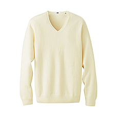 MEN Pure Cashmere V Neck Sweater A