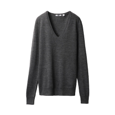WOMEN Extra Fine Merino V Neck Sweater (L)