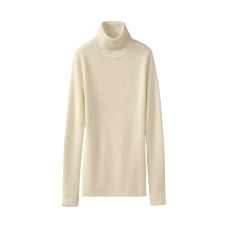 WOMEN Extra Fine Merino Rib Polo Neck Sweater (Long Sleeve)