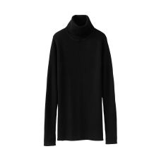 WOMEN Extra Fine Merino Rib Polo Neck Sweater (Long Sleeve)
