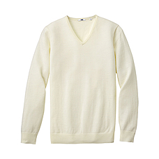 MEN Extra Fine Merino V Neck Sweater A