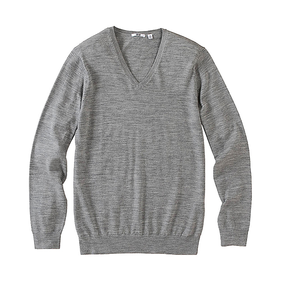 MEN Extra Fine Merino V Neck Sweater A