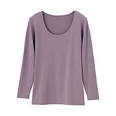 WOMEN HEATTECH Scoop Neck T-Shirt(L)