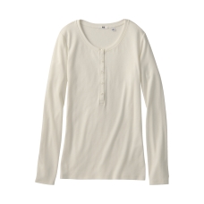 WOMEN Premium Cotton Henley Neck Long Sleeve T A
