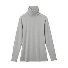 WOMEN HEATTECH Polo Neck T-Shirt (Long Sleeve)