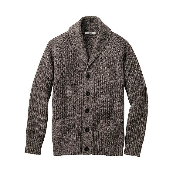 MEN Heavy Gauge Shawl Collar Cardigan