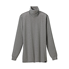 MEN HEATTECH Stripe Polo-Neck Long Sleeve T Shirt