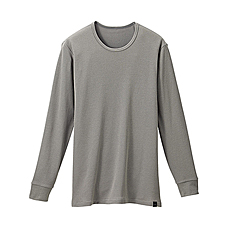 MEN HEATTECH Waffle Crew-Neck Long Sleeve T Shirt