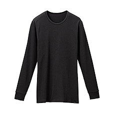 MEN HEATTECH Waffle Crew-Neck Long Sleeve T Shirt