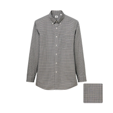 MEN Premium Cotton Broadcloth Check Long Sleeve Shirt B