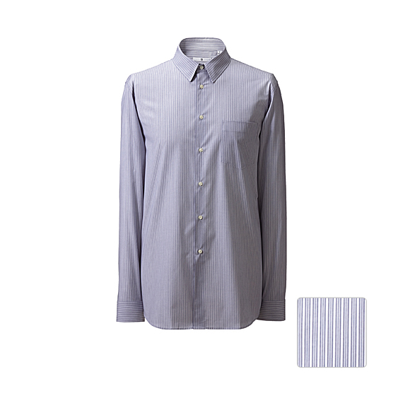 MEN (+J)Extra Fine Cotton Stripe Regular Fit L/S Shirt A
