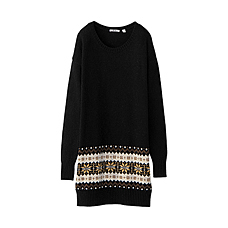 WOMEN Fair Isle Crew Neck Dress (Long Sleeve)