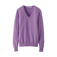 WOMEN Washable Cotton V Neck Sweater