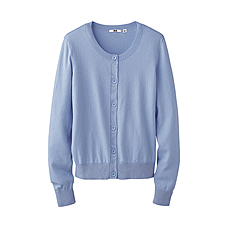 WOMEN Washable Cotton Crew Neck Cardigan