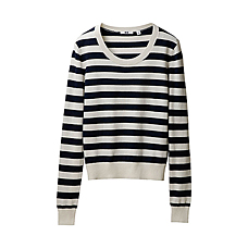 WOMEN Washable Cotton Cropped Sweater