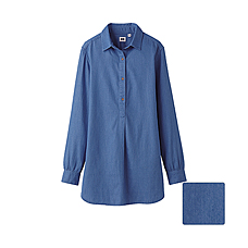 WOMEN Denim Long Sleeve Tunic