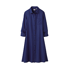 WOMEN Denim 3/4 Sleeve Dress