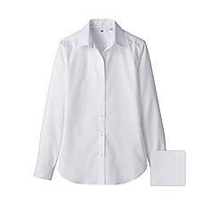 WOMEN Cotton Dobby Long Sleeve Shirt A