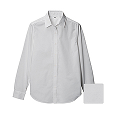 WOMEN Cotton Dobby Long Sleeve Shirt B