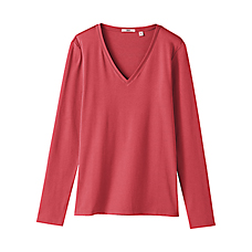 WOMEN Premium Cotton V Neck Long Sleeve T B