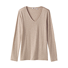 WOMEN Premium Cotton V Neck Long Sleeve T B