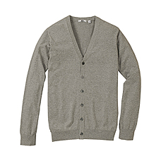 MEN Washable Cotton V Neck Cardigan D