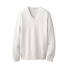 MEN Washable Cotton V Neck Sweater
