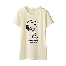 WOMEN SNOOPY Graphic Short Sleeve T Shirt A