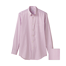 MEN Easy Care Stripe Long Sleeve Shirt A
