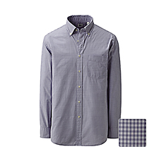 MEN Extra Fine Cotton Broadcloth Check Long Sleeve Shirt A