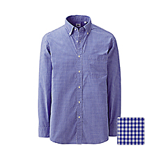 MEN Extra Fine Cotton Broadcloth Check Long Sleeve Shirt A