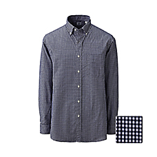 MEN Extra Fine Cotton Broadcloth Check Long Sleeve Shirt A