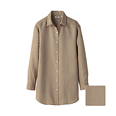 WOMEN Premium Linen Long Sleeve Shirt Tunic