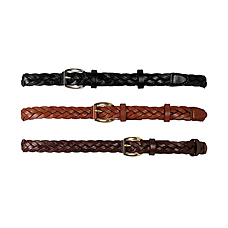 WOMEN Skinny Braided Leather Belt