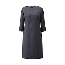 WOMEN Light Wool 3/4 Sleeve Dress