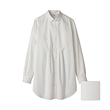 WOMEN Cotton Dobby York Long Sleeve Shirt Tunic