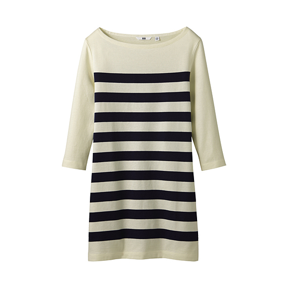 WOMEN Panel Striped 3/4 Sleeve Tunic