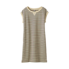 WOMEN Sweat Striped Sleeveless Dress