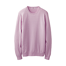 MEN Washable Cotton Crew Neck Sweater A
